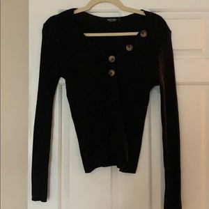Black buttoned sweater